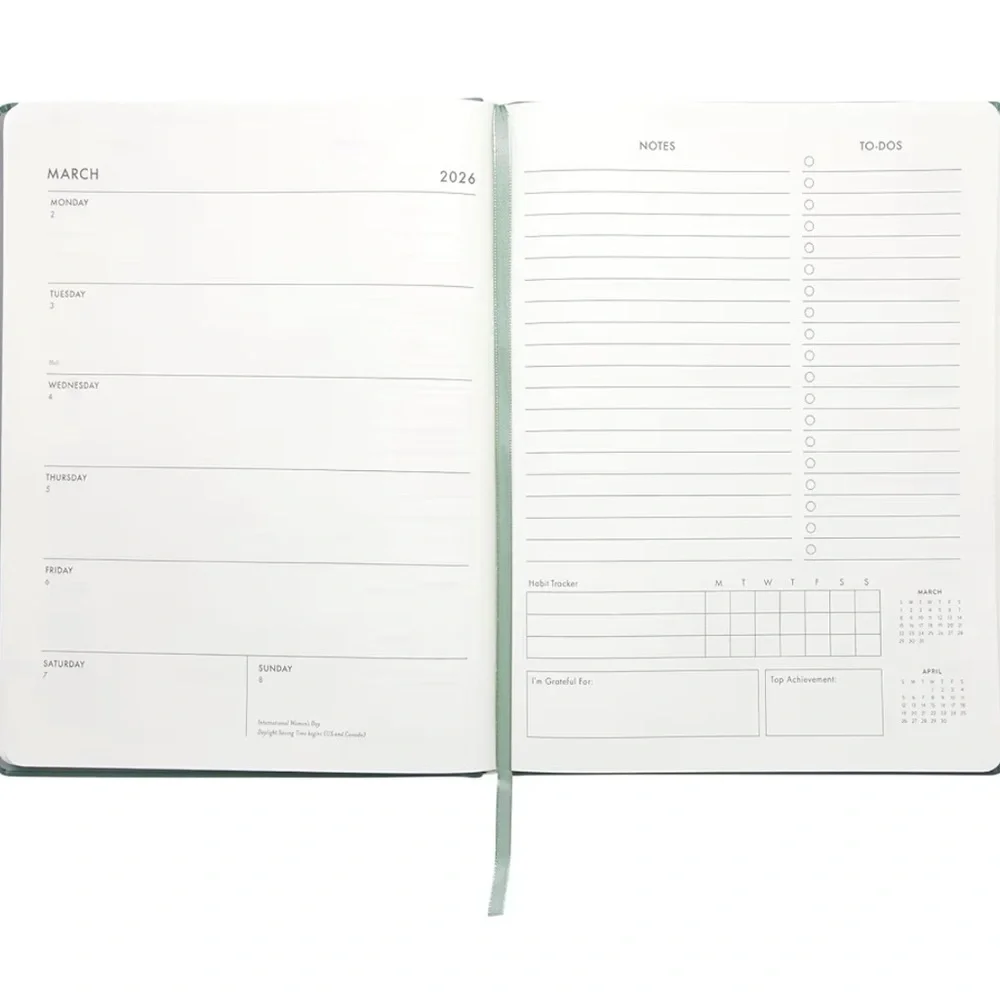 Eccolo Planner 2026 12-Month Weekly & Monthly Planner 10x8” Ivory